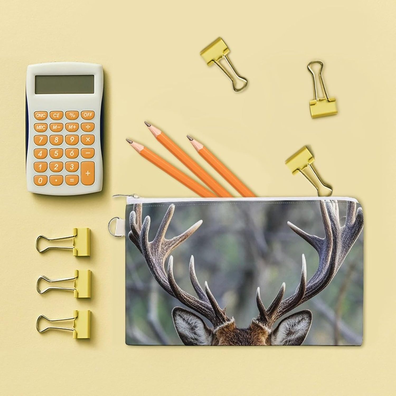 Antlers Coin Purse Coin Pouch with Zipper for Men Women Portable Change Wallet Canvas Coin Bag