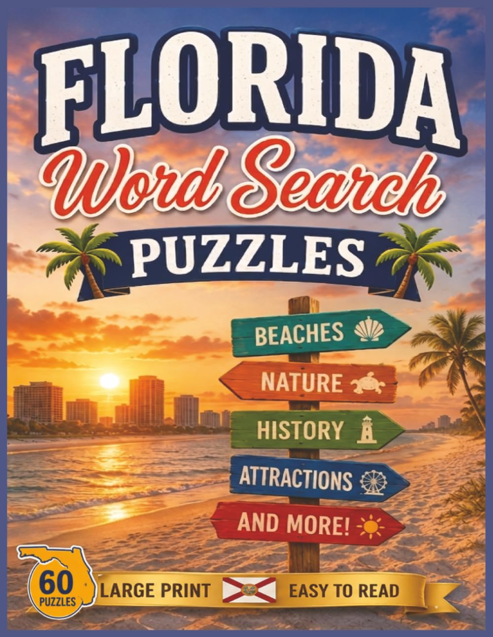 Florida Word Search Puzzles: For Kids and Adults of All Ages! | 8.5x11 inches, 122 pages | 60 Puzzles | Large Print (The Americana Series)
