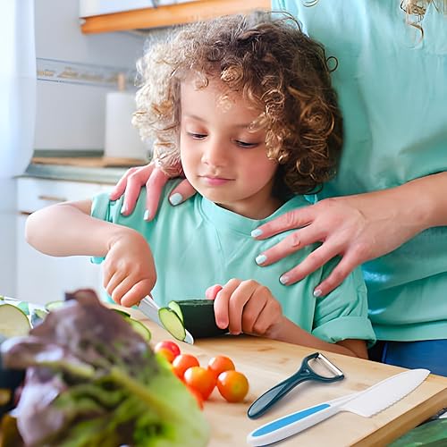 Miniatura 2 de Juego de cocina para niños, utensilios de cocina reales con guía de herramientas de cocina para niños con delantal de chef sombrero y accesorios de