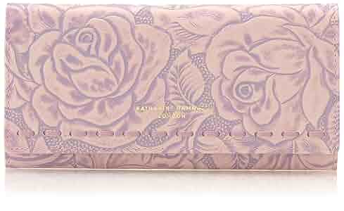 キャサリンハムネット 長財布 ラウンドジップ ラベンダーライトブルー花柄ナデシコ キャサリンハムネット 長財布 ラウンドジップ ラベンダーライト