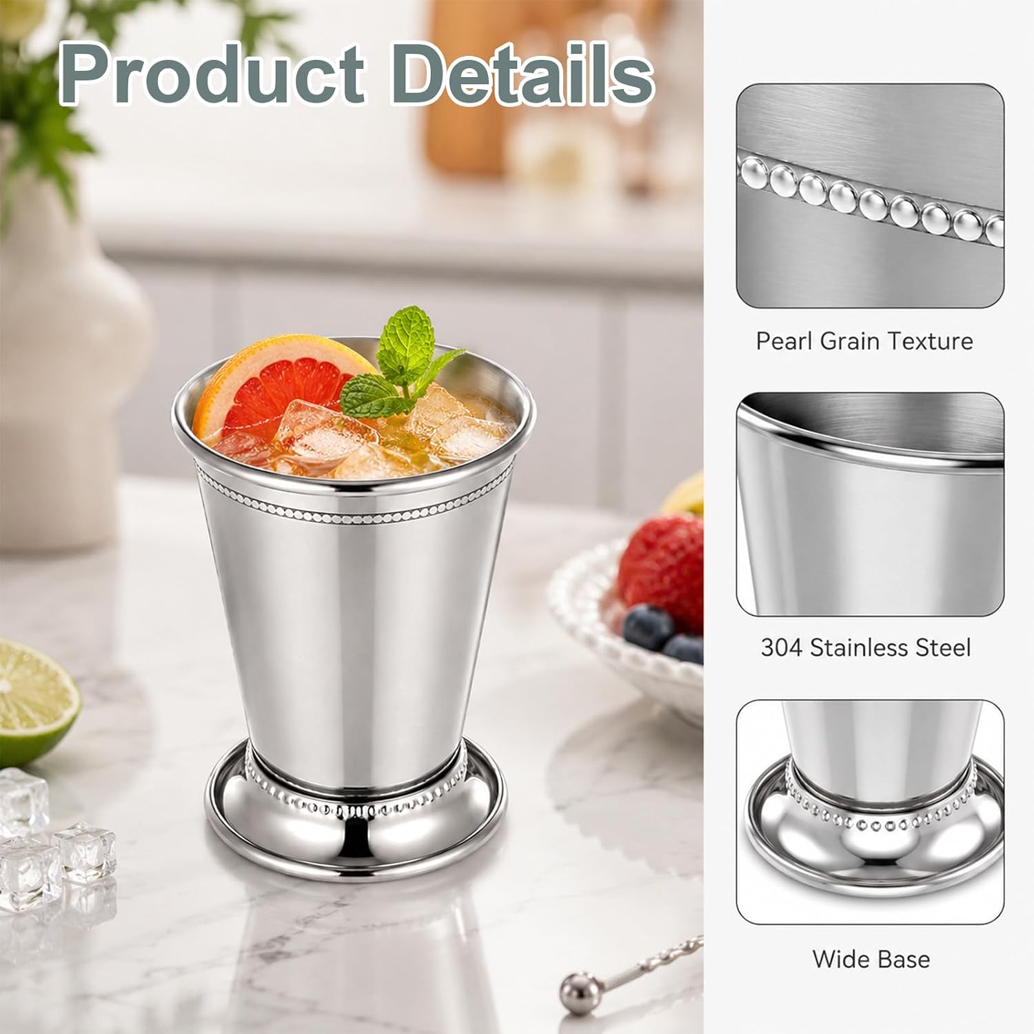 4 Pcs 12oz Mint Julep Cups