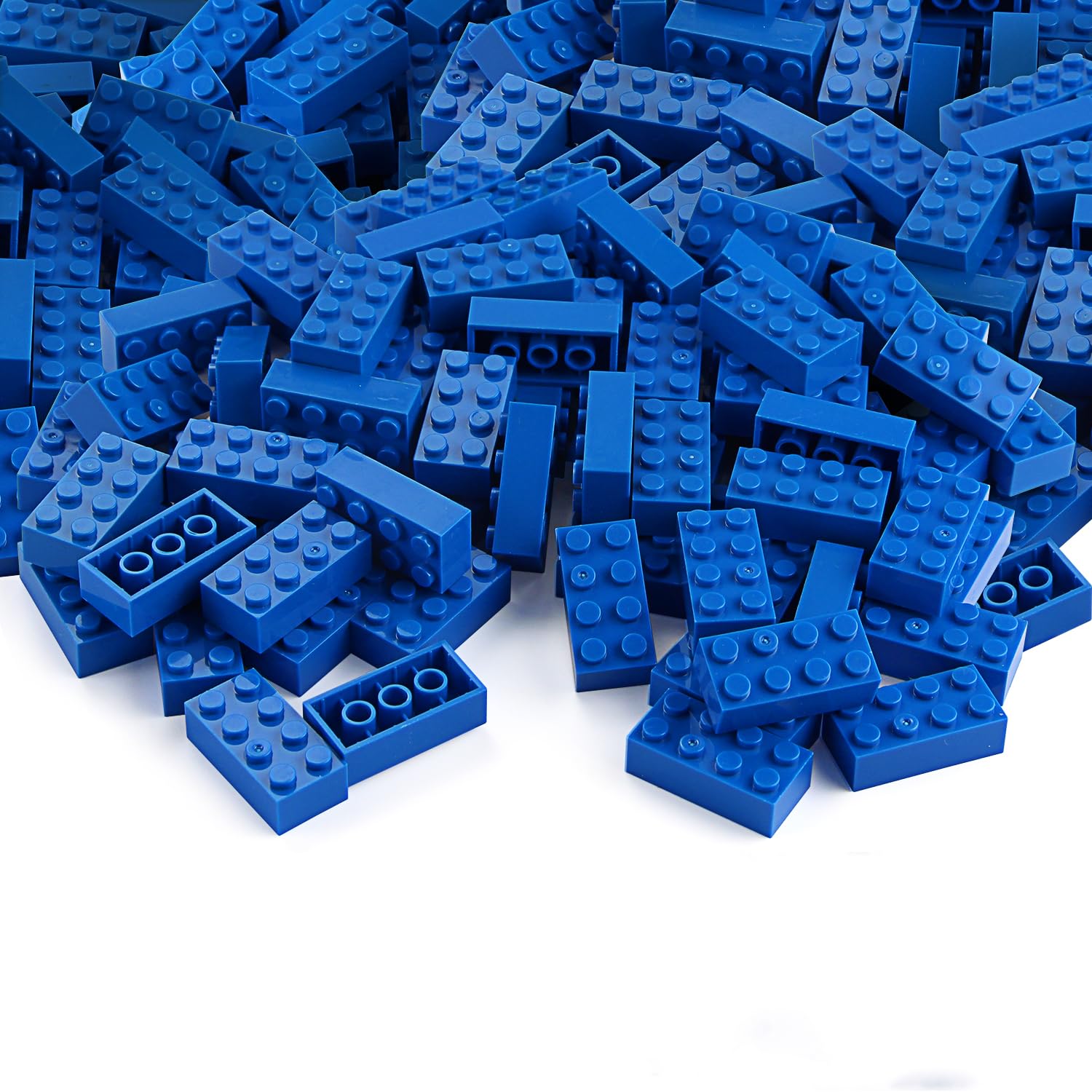 Basic Parts 320 Pieces 2x4 Blue Bricks Building Creative Play Blocks Set Toy Classic Accessories Combine with Major Brick Brands (Blue)