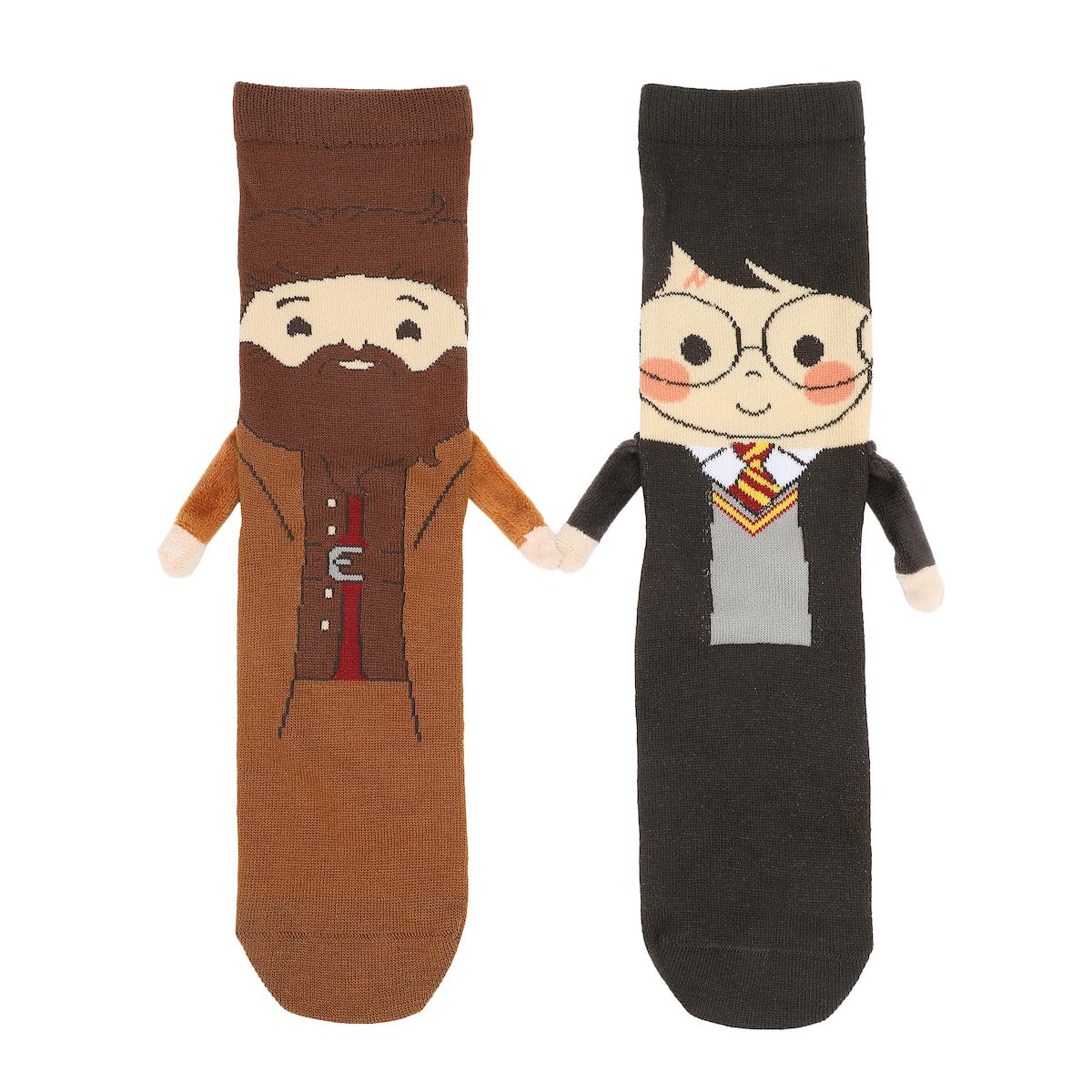 Bioworld Harry Potter Harry & Hagrid - Calcetines casuales para mujer con brazos 3D