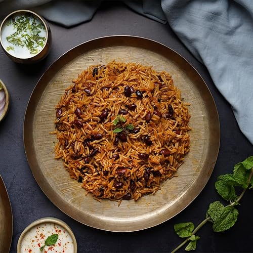 Miniatura 7 de Ashoka Meals 1932, auténtica cocina india, arroz vegano de frijoles rojos, todo natural, arroz basmati añejo, calienta y sirve Rajma Pulao real,