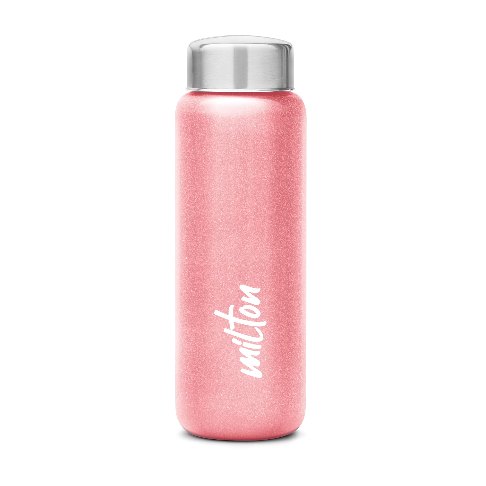 MILTON Aqua 750 Stainless Steel Water Bottle, 750 ml, Light Pink | Single walled | Leak Proof | Easy Grip | Easy to Carry | Gym Bottle | Home | Kitchen | Hiking | Treking Bottle | Travel Bottle