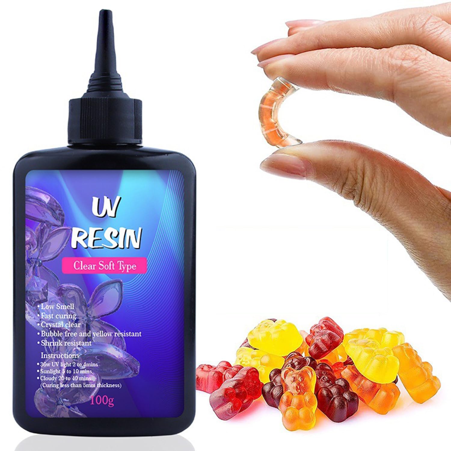 Fast Drying UV Resin for Customized Jewelry Making Professional Precise Work UV for Craft Enthusiasts and Artists UV Glue (100g)