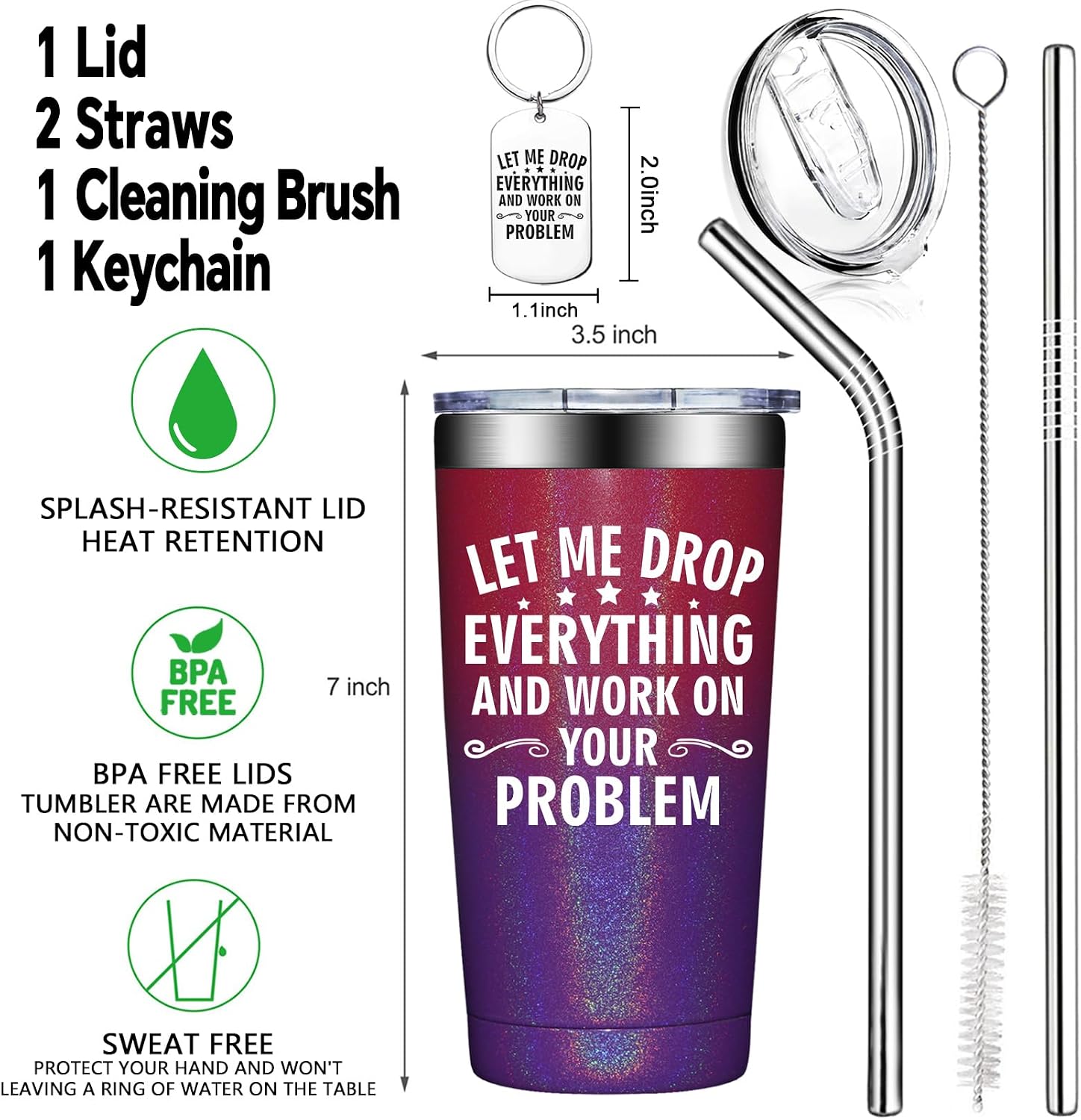 BIRGILT Let Me Drop Everything and Work on Your Problem - 20 oz Tumbler Cup image 2