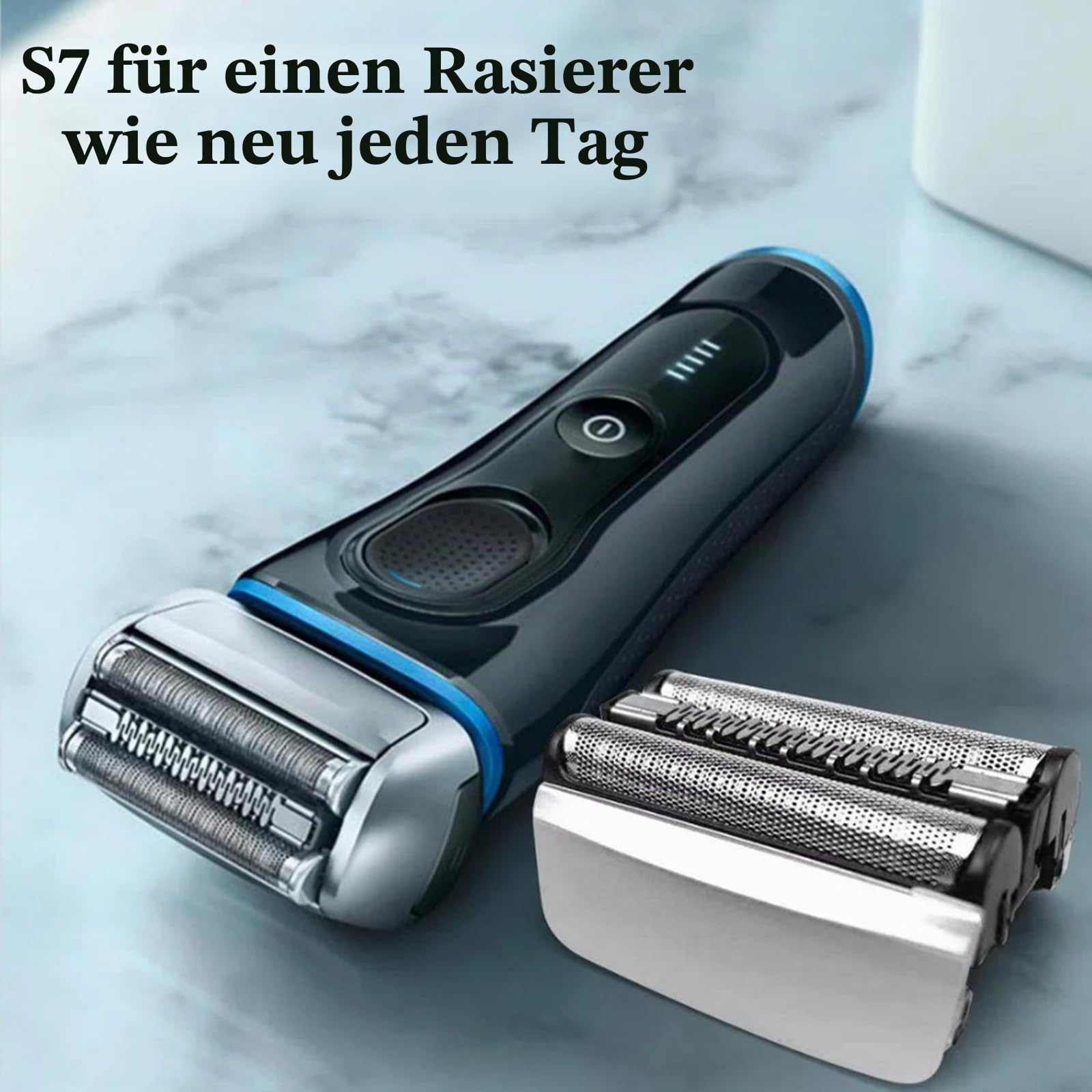 Elektrischer Scherkopf für Braun Serie 7,70S Kompatibel Mit Braun Series 7 Scherkopf,Silber Serie 7 Elektrorasiererkopf Ersatzteil geeignet,Ersatzklingen Folienkopf Zubehör für Rasierapparate (70S)