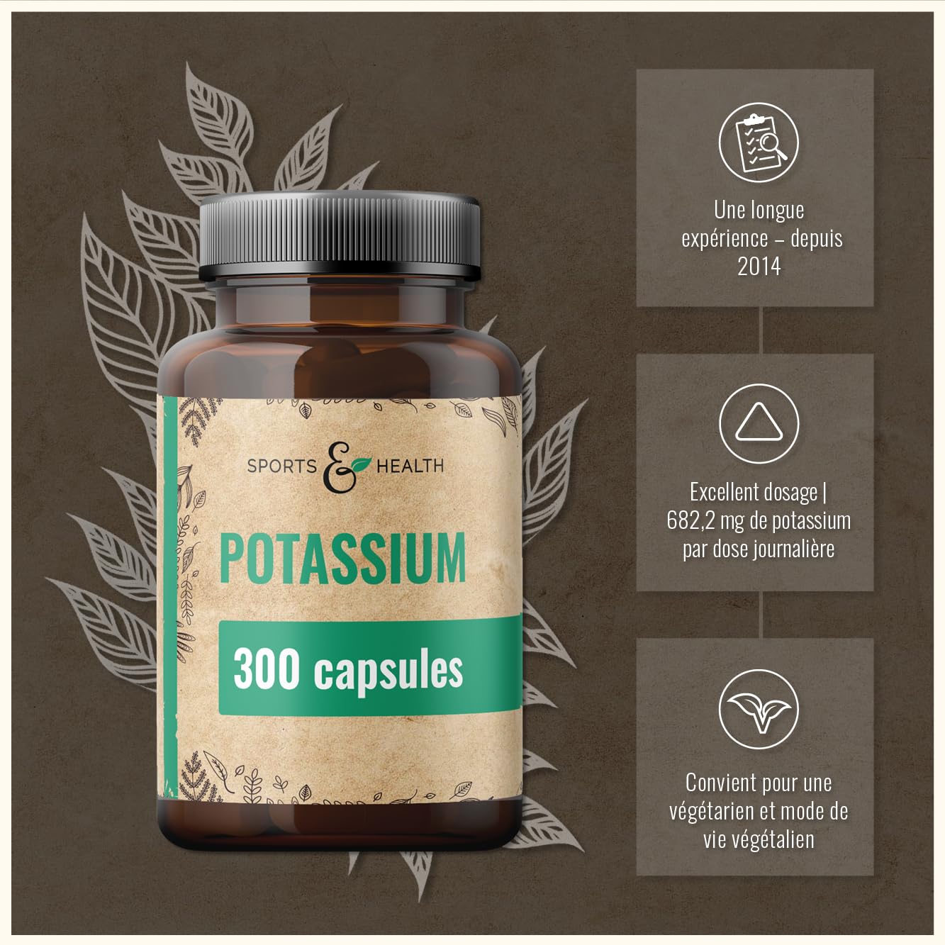 Gélules de Potassium Citrate – 300 Gélules – Végan – 682,2 mg par Portion Quotidienne – Citrate de Potassium complément alimentaire