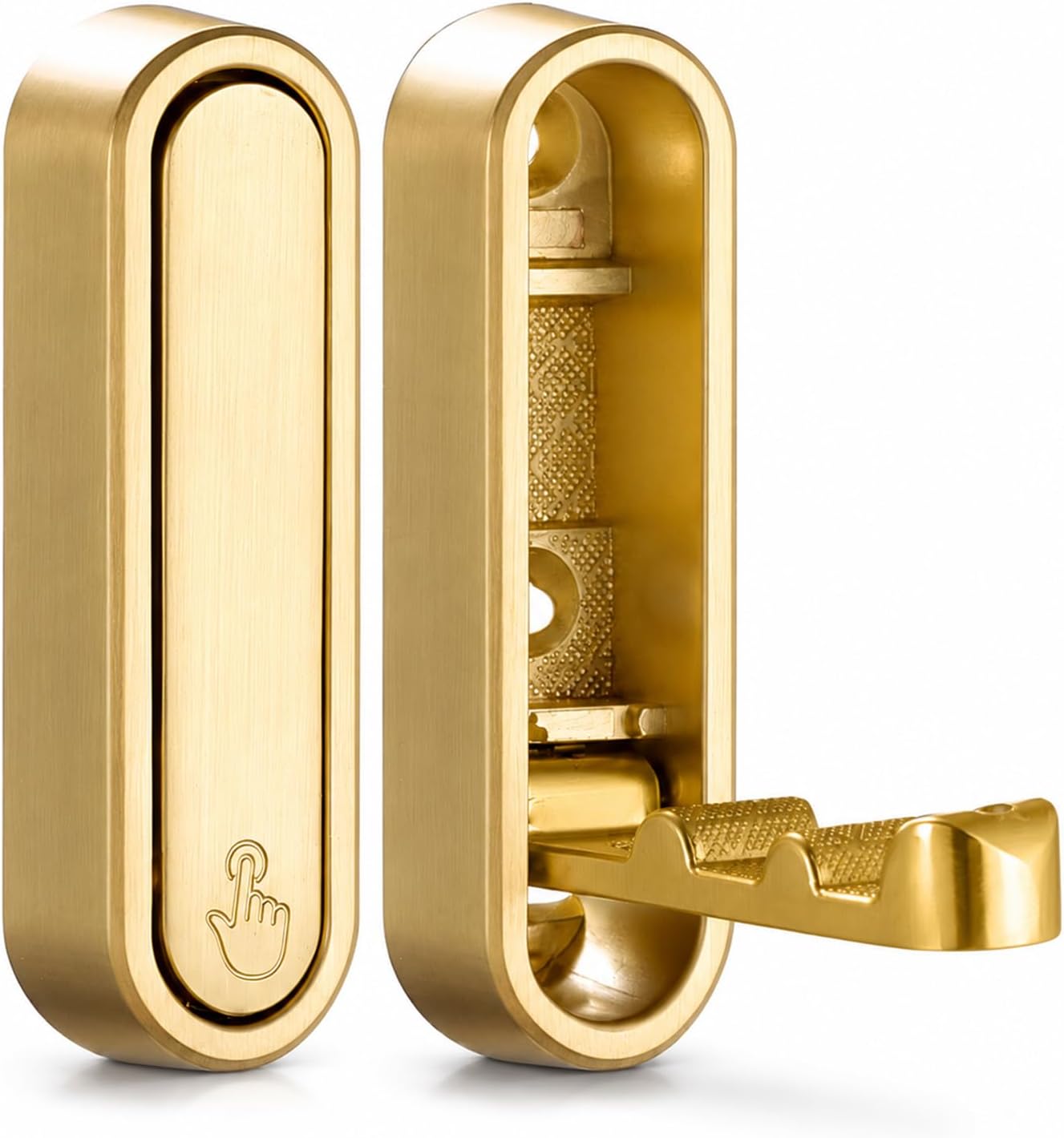 Folding Wall Hooks, 2 Pack Gold Heavy Duty Coat Hooks, Screw Mounted