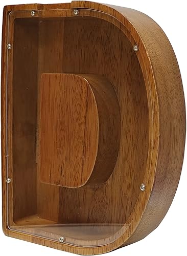 Miniatura 2 de Alcancía personalizada grande de madera con letras para niños - (grabada con láser) alcancía personalizada para niños y niñas - Bancos de madera con