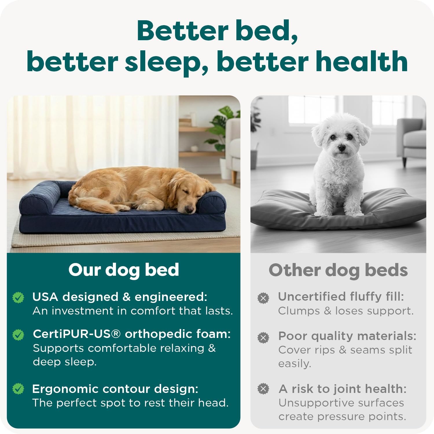 Furhaven Orthopedic Dog Bed for Large Dogs w/ Removable Bolsters & Washable Cover, For Dogs Up to 125 lbs - Quilted Sofa - Coffee, Jumbo Plus/XXL