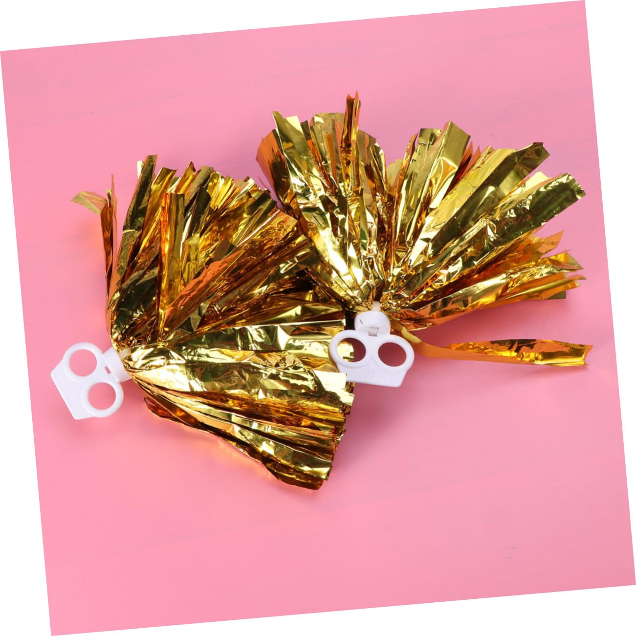 Cheerleader Pompons aus Kunststoffringen 2 Stück Gold für College