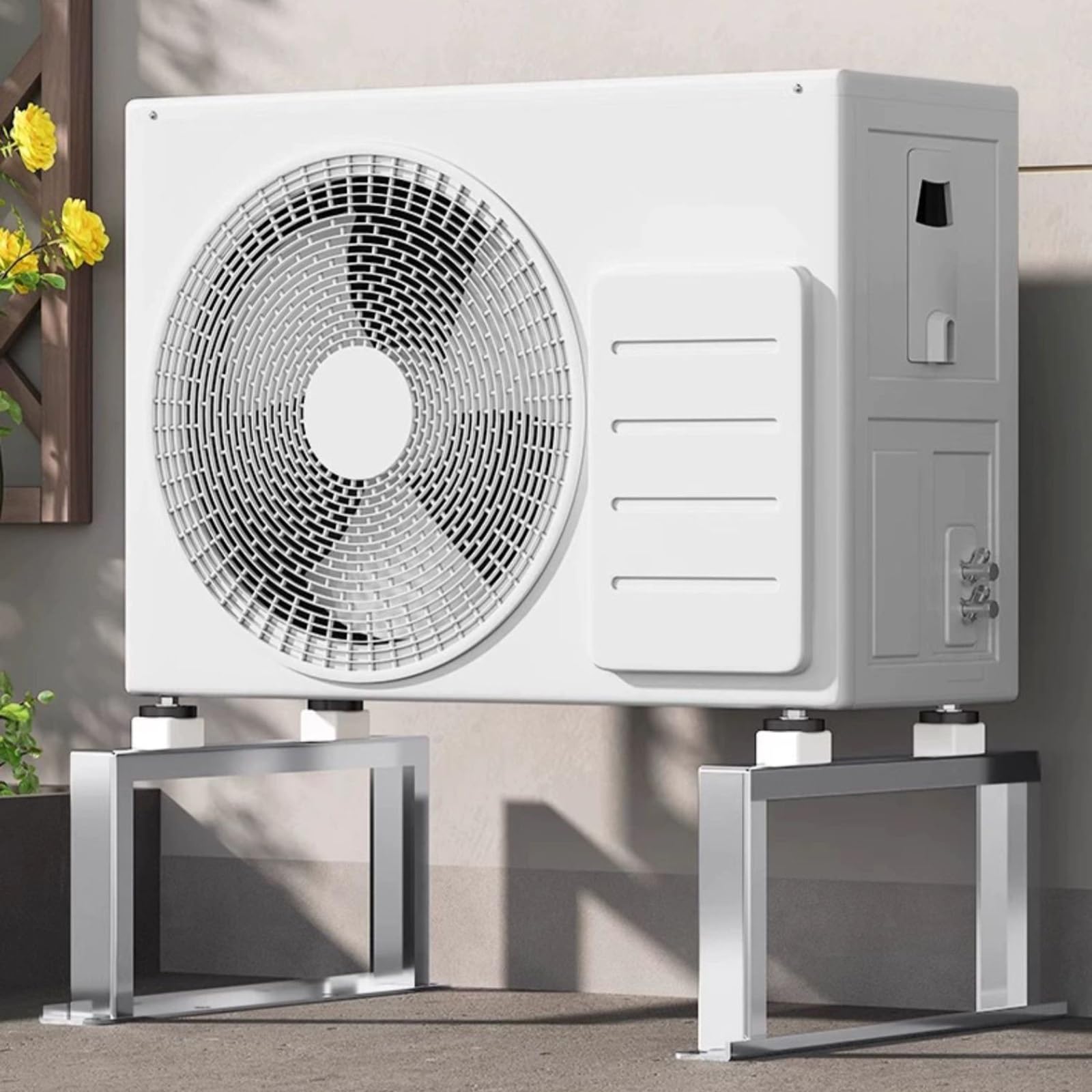 Staffe per Condizionatore Esterno, Supporto da Terra Universale Antiurto, Staffa per Condizionatore Unità Esterna, Acciaio Inox 201, per 1-5P(54x15cm/21x6in)
