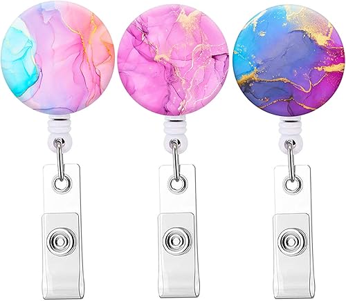 Clip retráctil para carrete de insignia, lindo soporte para credenciales de enfermería con clip de cocodrilo, clip decorativo con nombre en