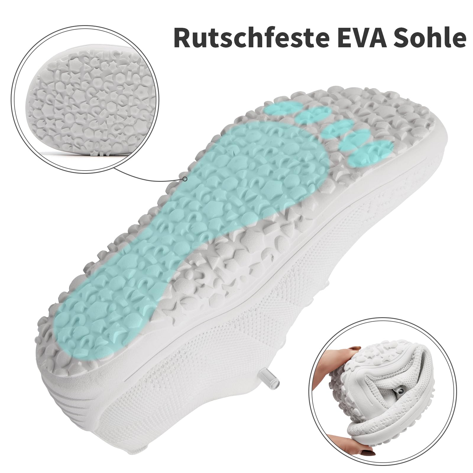 Scarpe da corsa da donna a piedi nudi, scarpe da corsa, scarpe da ginnastica, scarpe da ginnastica, slip on largo, traspiranti, leggere