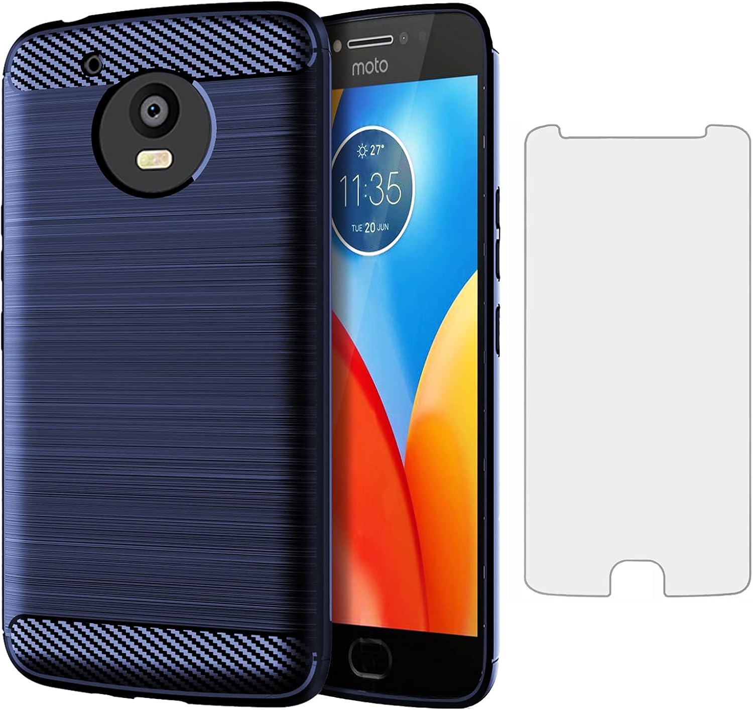 Asuwish Compatible with Moto E4 Plus Case and Tempered