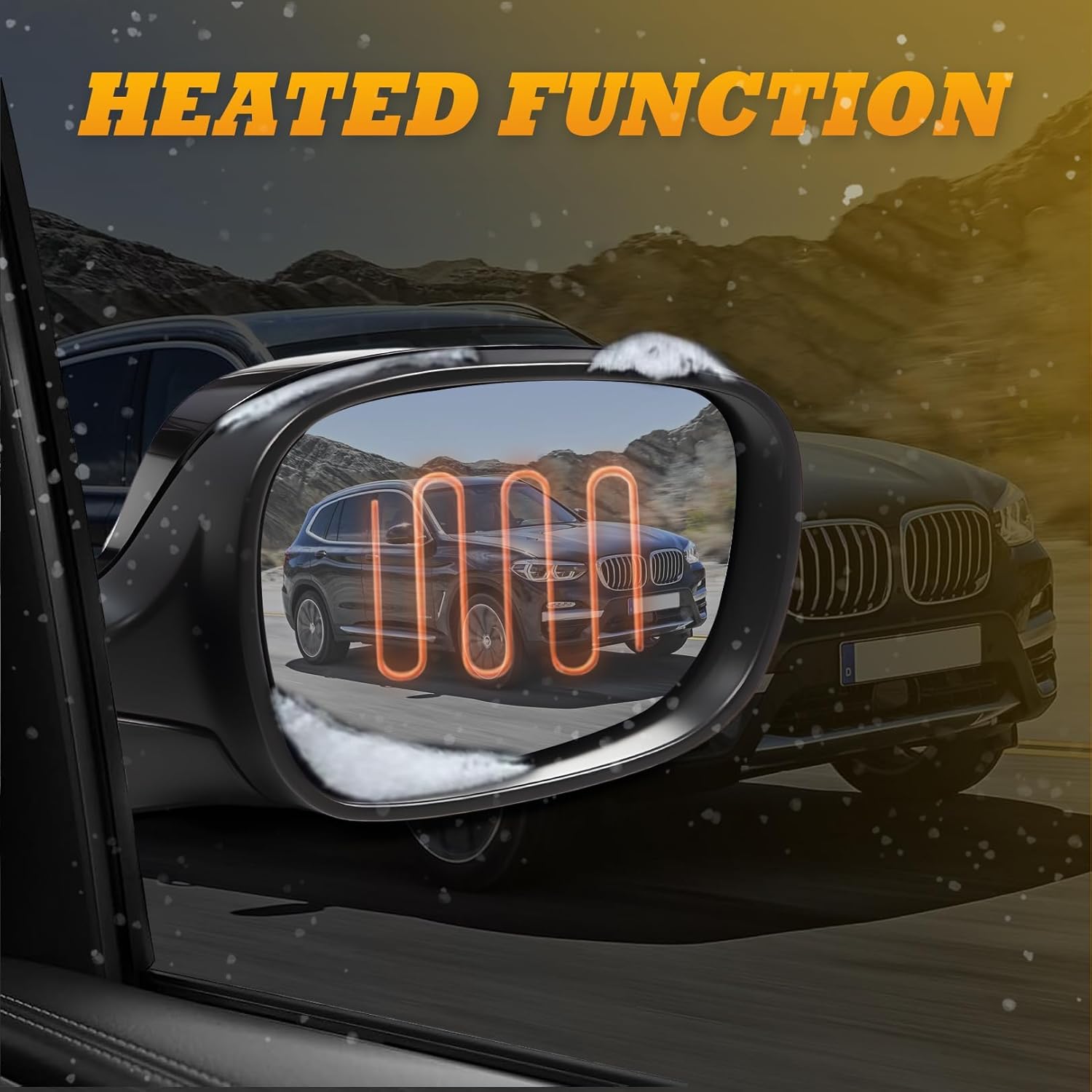 Right Passenger Side Mirror Assembly Compatible with X3 2011-2014 Rearview Mirror with Heated & Power Adjustment Glass Side Door Mirror (3Pins Black)