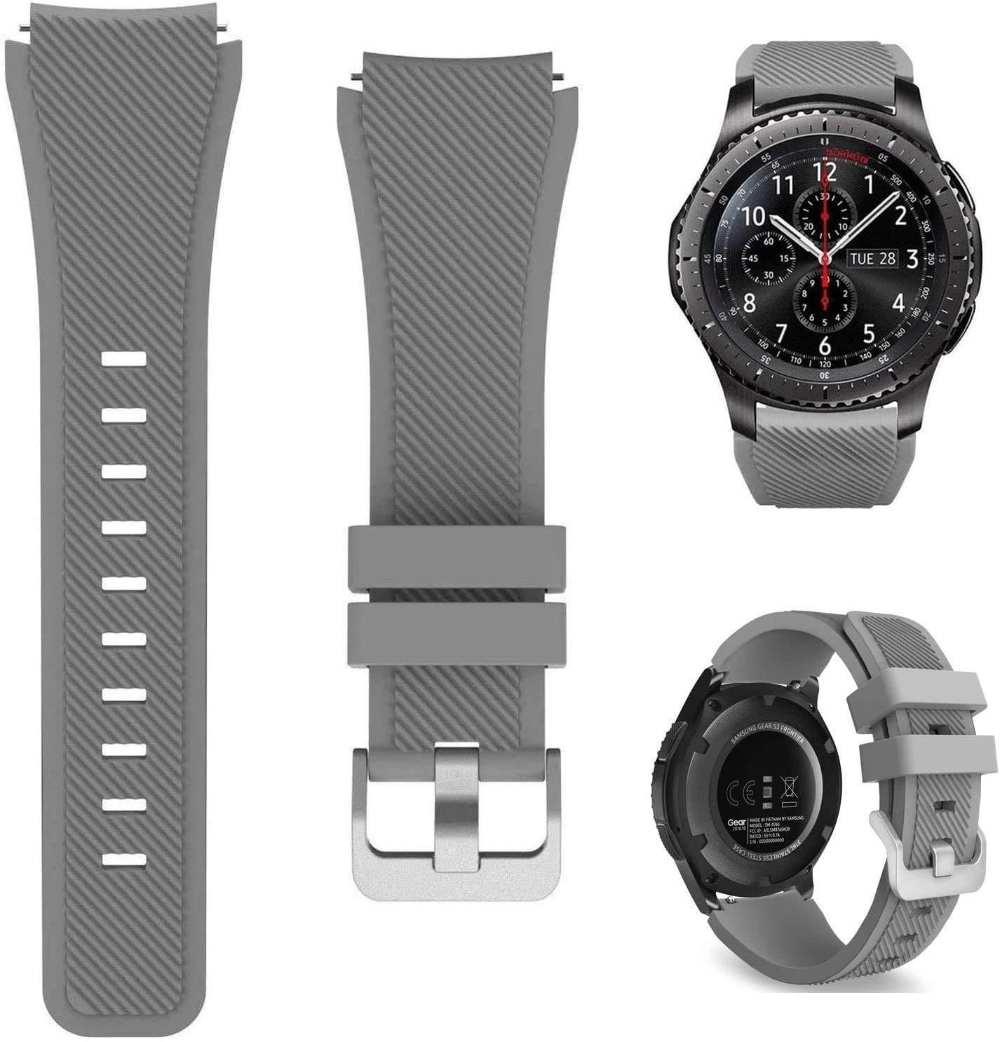 AWH Strap for Huawei GT/Huawei GT 2 (46mm) Watch Band/Huawei Watch GT2 Pro Strap/Samsung Galaxy Watch 46mm / Galaxy Watch 3 45mm, 22mm Silicone Straps Watch Band,