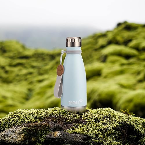 Miniatura 8 de Botella de agua de 12 onzas para la escuela, botellas de agua pequeñas de acero inoxidable aisladas al vacío, a prueba de fugas para niños y niñas