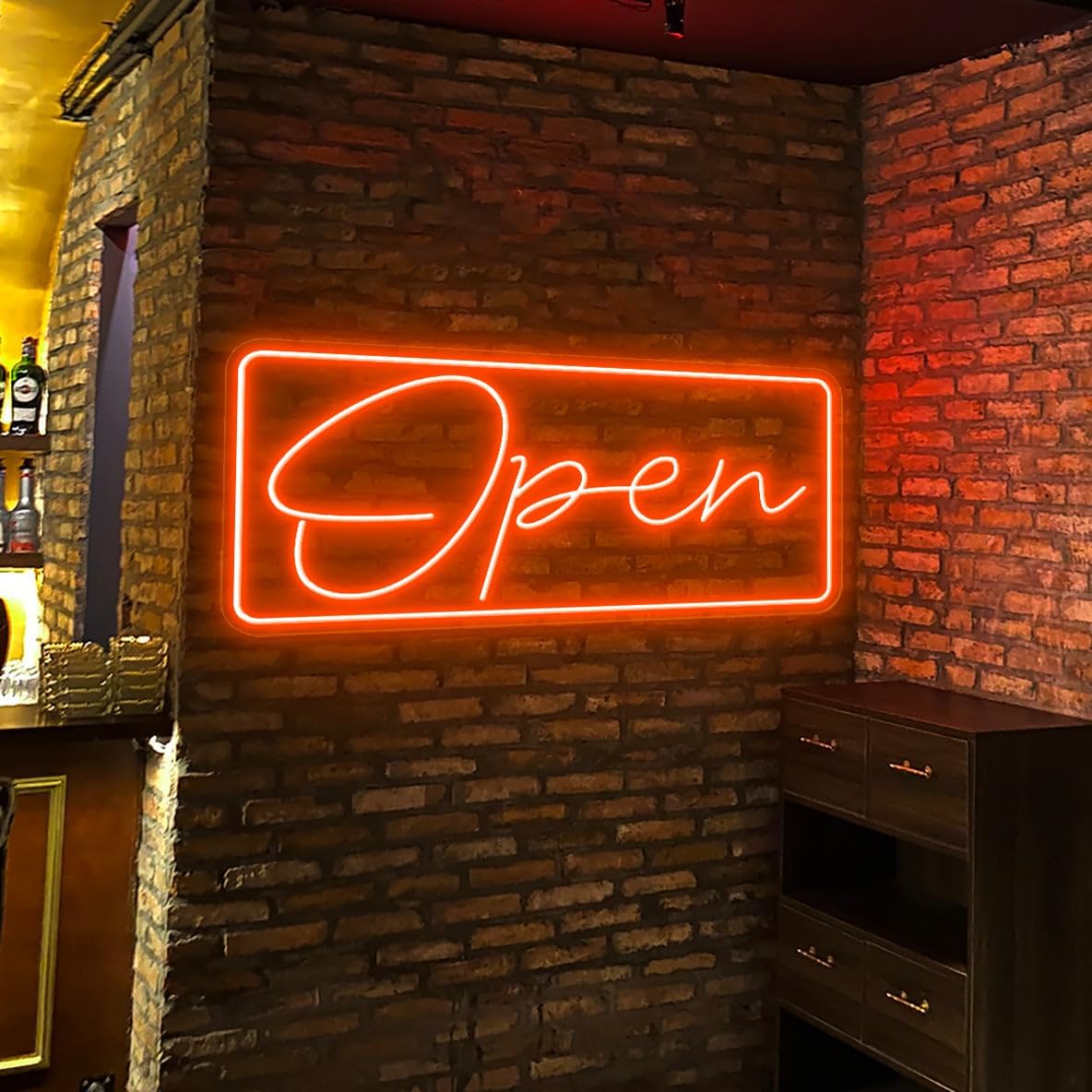 Neon Open Sign Neon Open Sign Led Open Signs for Business Window Door Light for Restaurant Pet Store Office Open sign Coffee Open Bar Sign LED Light Closed Open Sign (Orange Yellow - 24x10'')