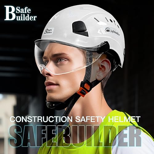 Miniatura 5 de SAFEBUILDER CR06X+V Casco de seguridad industrial con visera ABS casco duro ventilado cascos de fibra de carbono patrón construcción trabajo