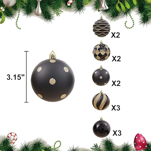 Miniatura 3 de Bolas de Navidad de 12 quilates de 80mm3.15", adornos decorativos para colgar, bolas de Navidad de plástico para el árbol de Navidad, adornos