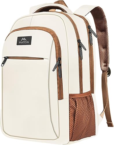 Miniatura 33 de MATEIN - Mochila de viaje para laptop, mochila empresarial antirrobo, delgada, resistente, puerto de carga USB, impermeable, para universidad o Gris