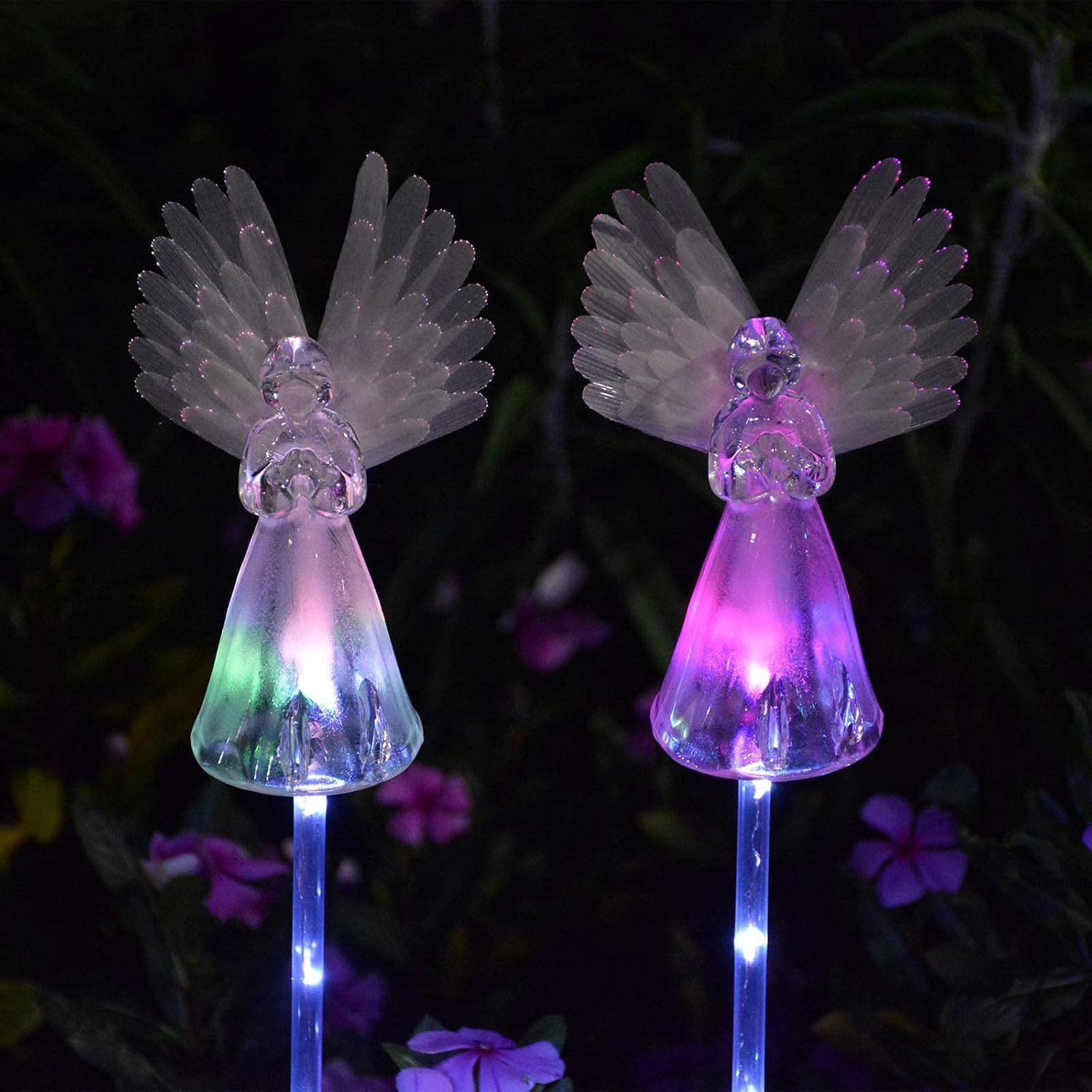 Paquete De 2 Luces Solares De Ángel Led Para Jardín