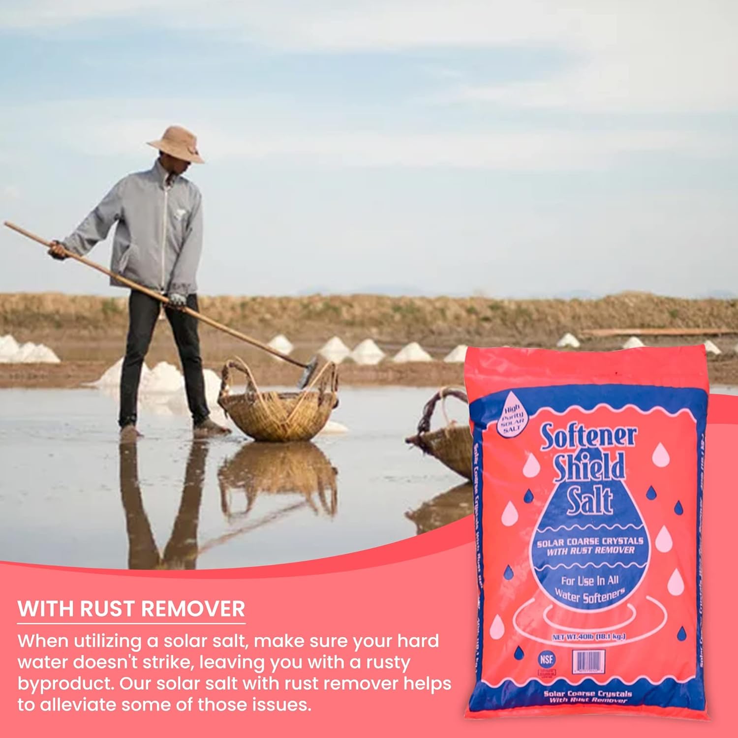 Softener Shield Salt w/ Rust Remover for Water Softeners