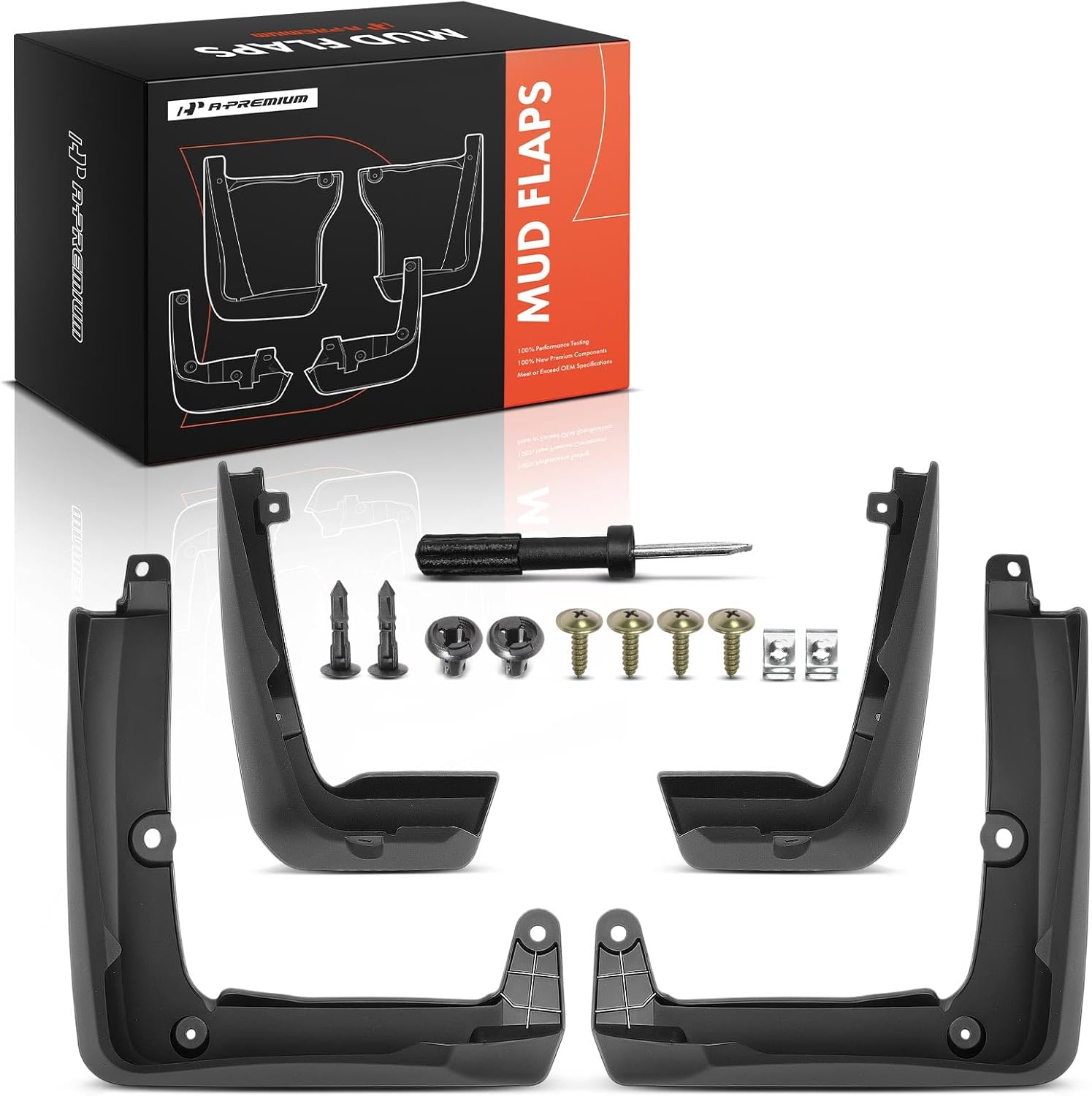 A-Premium 4PCS Mud Flaps Compatible with Honda HR-V 2023-2025 (Only fits EX-L, LX, Sport), No Drilling Required Front and Rear Splash Guards Mudguards Mudflaps with Hardware Kit Accessories