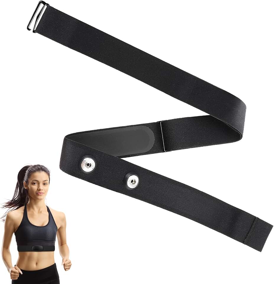 Ceinture Cardio Réglable (75 cm à 105 cm) pour Bluetooth Ant+ Cardiofrequencemetre Compatible avec Garmin, Wahoo, Polar H10 H9, Coospo, Magene, Bryton, Livlov, Détecteurs de Distance 45mm (1)