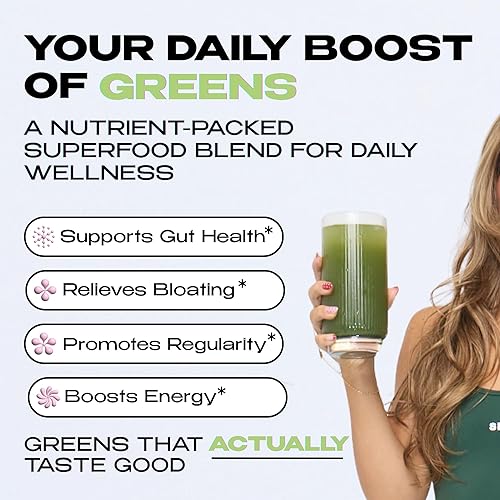 Miniatura 12 de Kiala Nutrition - Polvo Superverdes de verdes orgánicos, con espirulina y clorella, para la digestión, salud intestinal, inmunidad, energía, sin