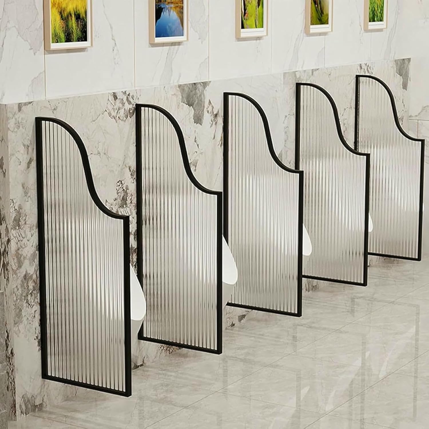 Urinal Screen Privacy Partition - Tempered Glass Divider for Public Restrooms and Toilets, Durable and Stylish Toilet Accessories