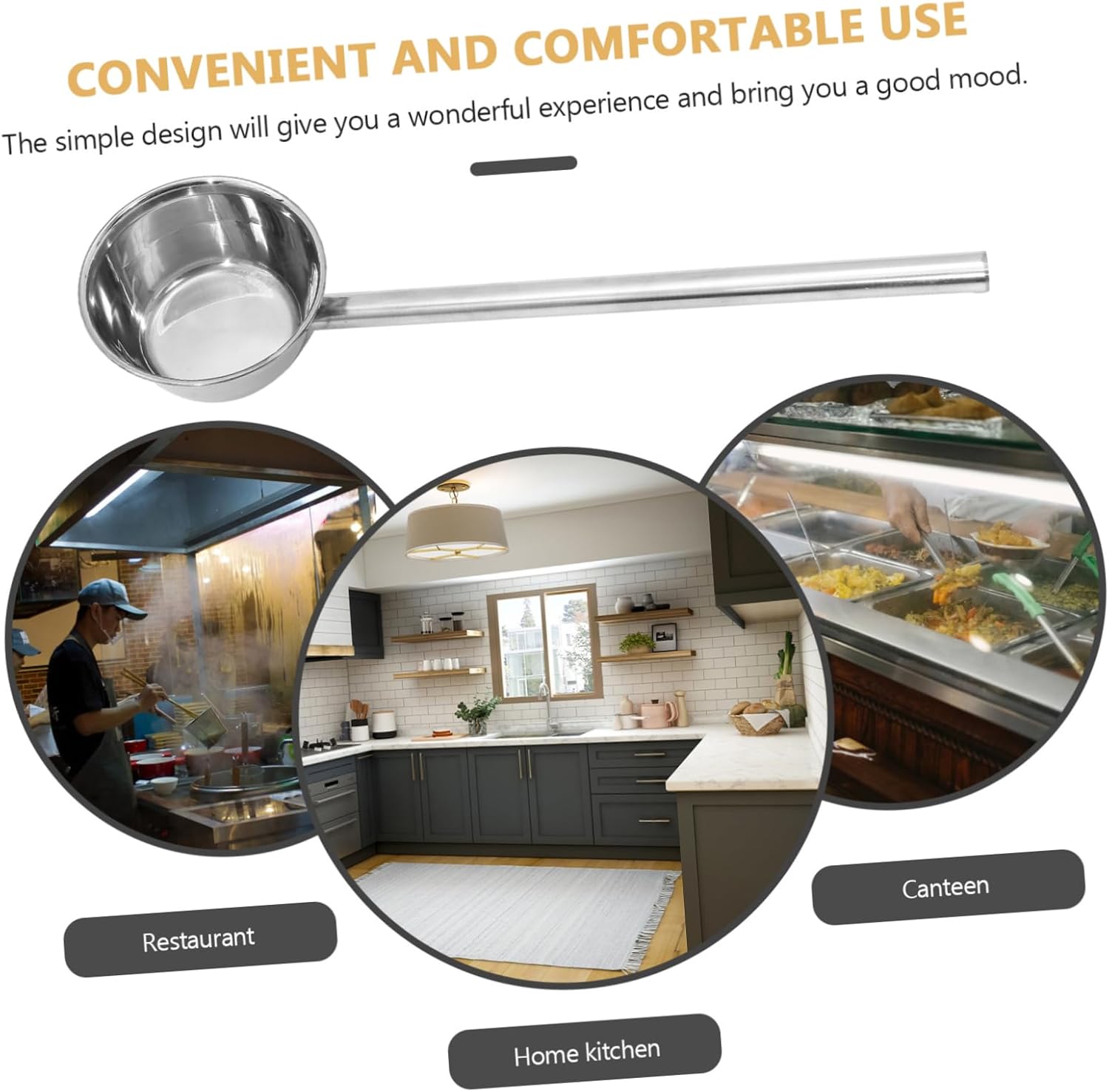 Stainless Steel Handle Ladle Versatile Soup Spoon and Watering Scoop for Kitchen Cooking and Garden Use Measuring Spoon for Serving Soups and Sauces