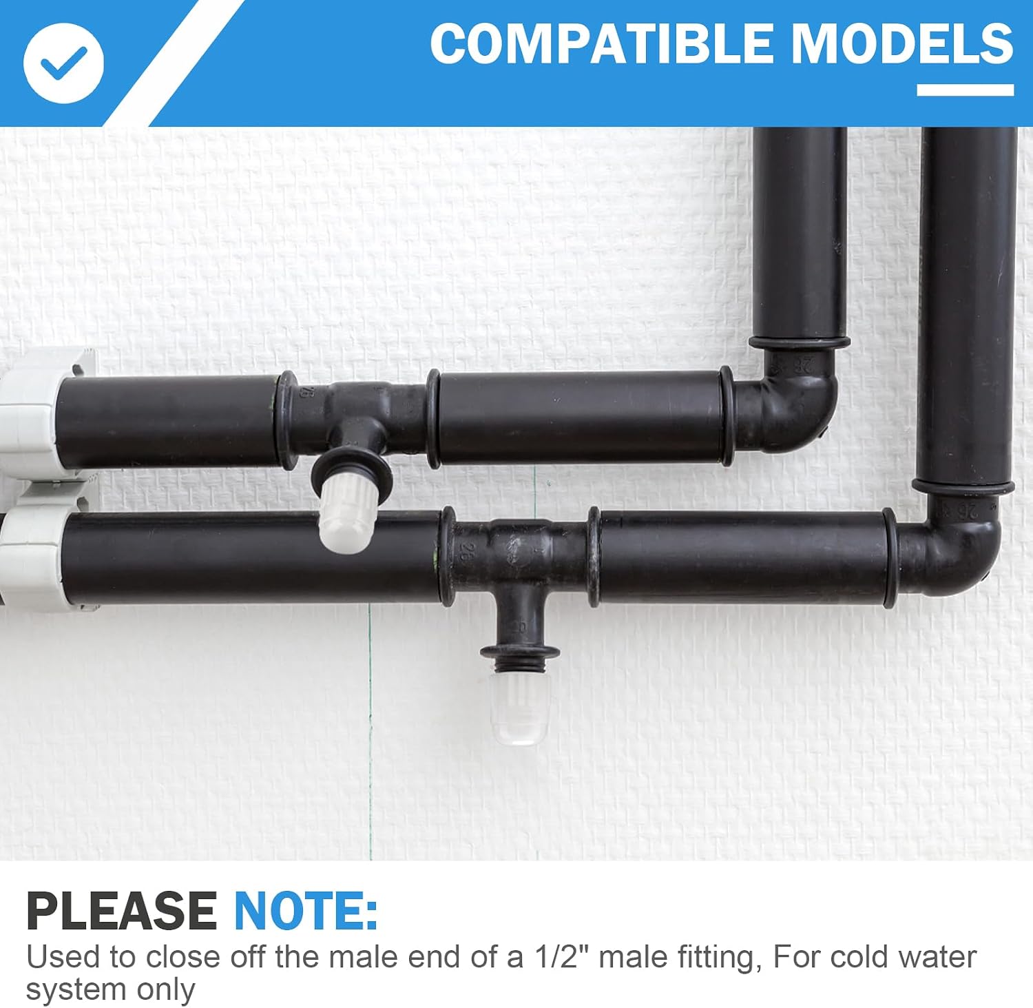 Dairy Fu RV Plumbing Fittings 06860, 1/2" Female End Cap Terminator Drain Cap, Pex Pipe Tubing Fittings (4)