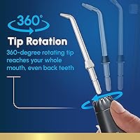 Vista 6 de Waterpik Acuario irrigador dental para limpieza de dientes, encías, aparatos ortopédicos, cuidado dental, energía eléctrica con 10 ajustes, 7
