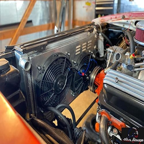 Miniatura 7 de Primecooling - Radiador de aluminio de 3 filas + ventilador (12 pulgadas de diámetro) con cubierta para muchos coches GMChevrolet GMC CK Series