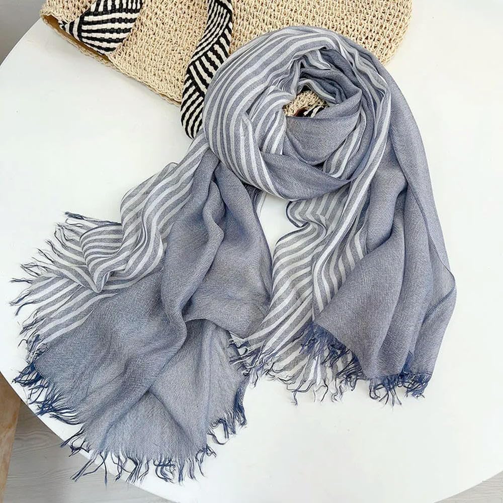 Bufanda de Rayas Modal otoño e Invierno Que Mantiene el Calor, Suave y Agradable para la Piel, para Hombres y Mujeres