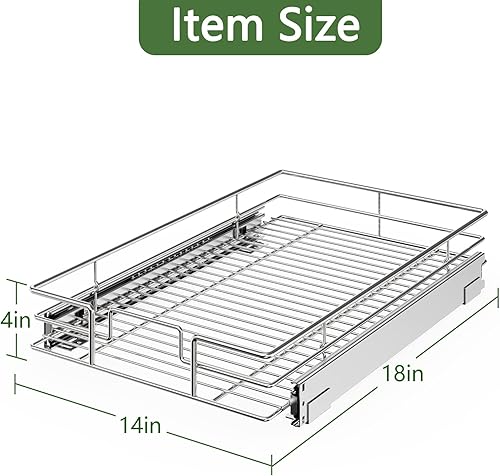 Vista 30 de LOVMOR Organizador de gabinete extraíble de 20 pulgadas de ancho x 21 pulgadas de profundidad, estantes extraíbles para armario de cocina, 1 Tier