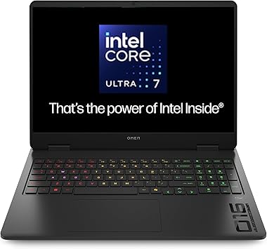 لابتوب أومن جيمنج 16 من إتش بي بمعالج إنتل كور الترا 7 255HX و16 جيجابايت رام و512 جيجابايت SSD مع لوحة مفاتيح مضيئة و تبريد متقدم