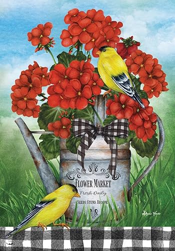 Miniatura 10 de Welcome Geraniums - Cesta floral de bandera de jardín de verano, 18 x 12.5 pulgadas, Briarwood Lane