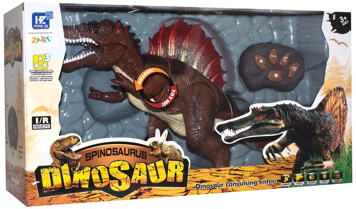 Hong Ze Remote Controlled Dinosaur with Sounds and Lights