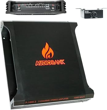 AUDIOBANK 1000 Watt 2-Ohm Stable 2 Channel Bridgeable & TRI-Mode Operation Stereo Amplifier with Subwoofer Variable Crossover Deep Bass Control - P1000.2