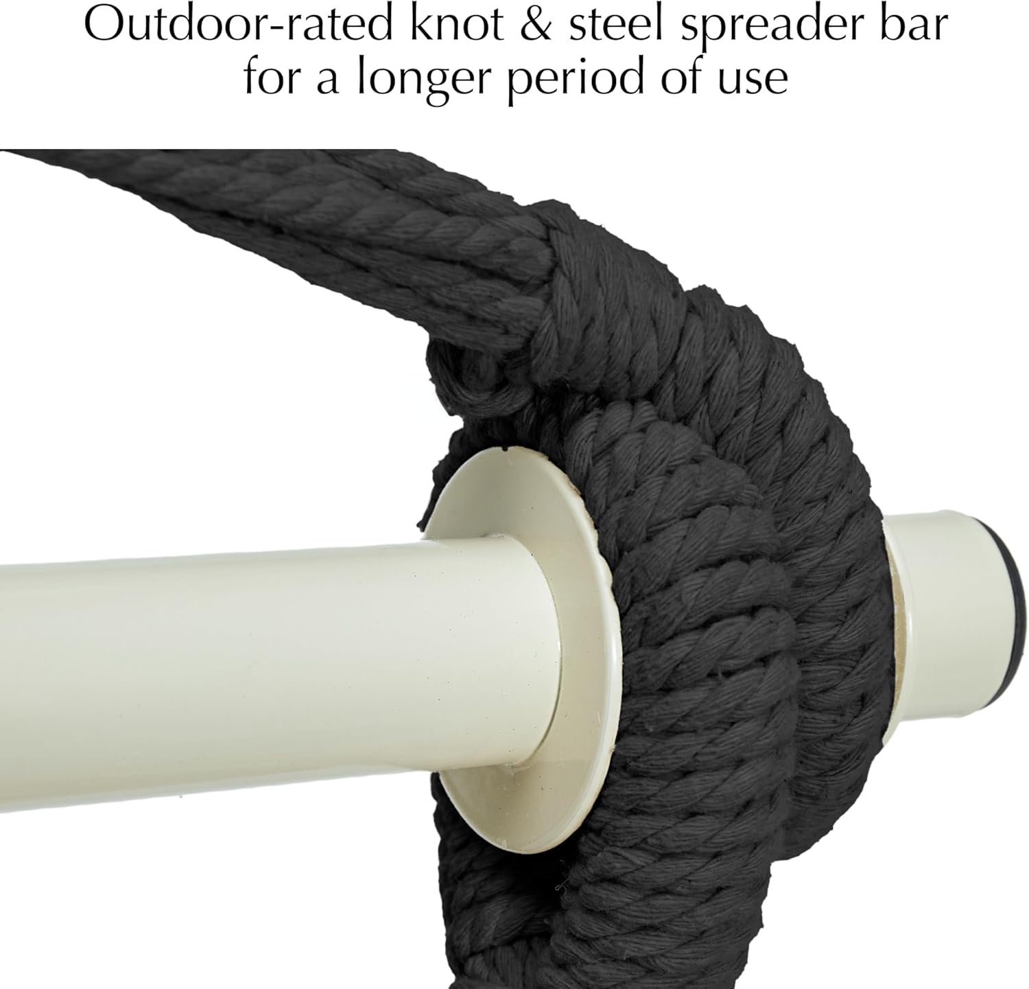 PNAEUT Hammock Chair Hanging Rope Swing for Outside Indoor for Bedroom, Outdoor, Patio (Night Gray)