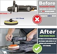Vista 3 de Yakamoz 2 piezas de accesorio para amoladora angular M14 hembra a 5/8 "-11 adaptador macho Pulidor giratorio M14 a 5/8"-11 adaptador convertidor