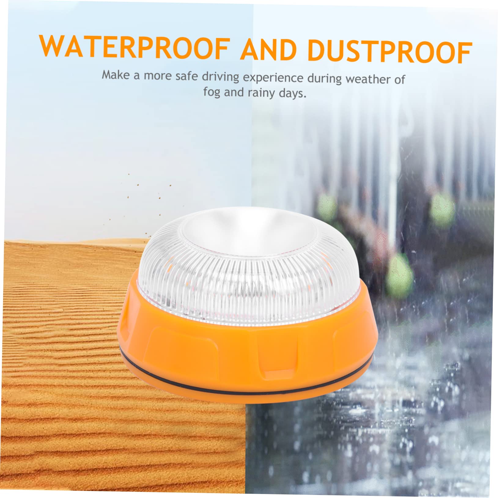 Alipis 2 Piezas Luz LED waterproof impermeables luces de advertencia del coche luz de advertencia del coche luces de emergencia lámpara del vehículo luz de advertencia LED AbS Yellow