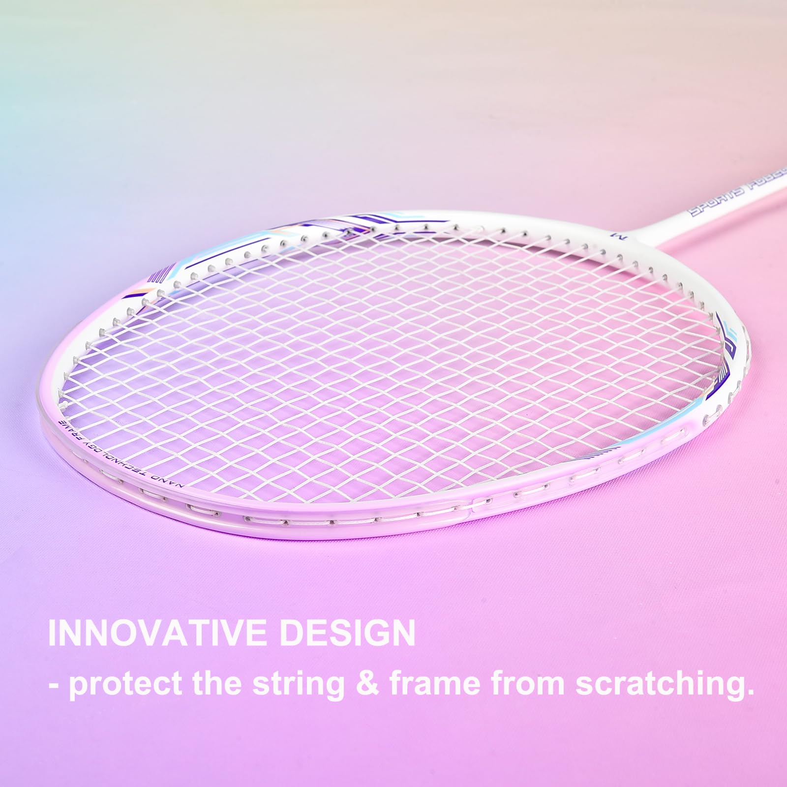 MANJHONG Badminton Set including 2 Graphite Rackets, Anti Scratch Design, Badminton Racket Set for Adults Incl. Shuttlecock - Image 2