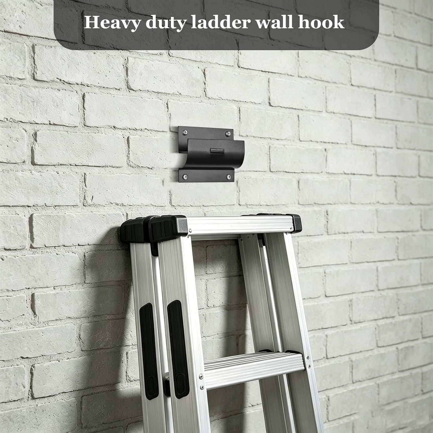 Heavy Duty Ladder Hook for Wall Mount Stainless Steel Garage Ladder Wall Bracket with Dual-Bolt Fixation Versatile Storage Solution for Folding Chairs in Home Workshop image 3