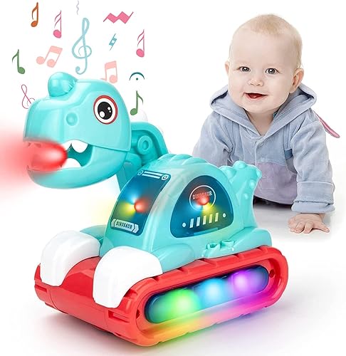 COVTOY Juguetes para bebés de 1 año con música iluminada, juguetes para gatear para bebés de 6 a 12 meses, juguetes musicales para bebés de 3 a 6